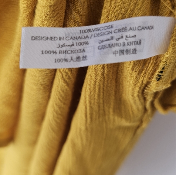 La Vie En Rose Aqua Swimwear Mustard Yellow Cover Up Dress Viscose size XXL - Picture 8 of 8